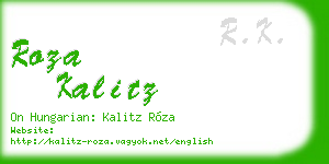 roza kalitz business card
